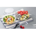 Pet Clear Plastic Compartment Take Away Salad Food Container Tray 15